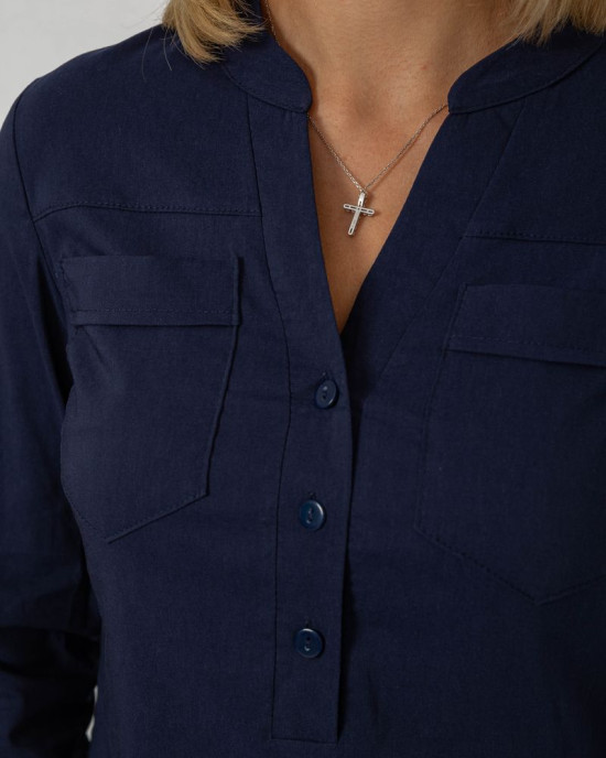 Блуза однотонная 230R96-11_Синий