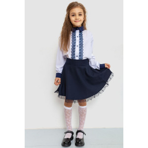 Блуза для девочек нарядная 172R201-1_Бело-синий