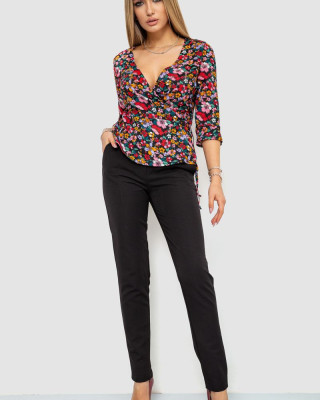 Блуза с цветочным принтом 244R072