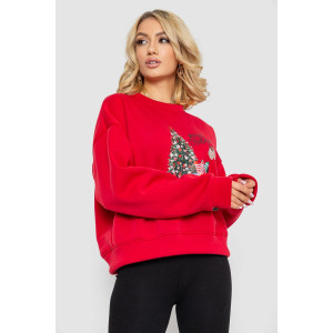 Батник жіночий на флісі з новорічним принтом 241R4002