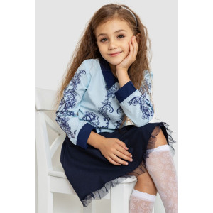 Блуза для девочек нарядная 172R026_Сине-голубой