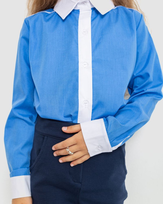 Блуза для девочек нарядная 172R099_Темно-голубой