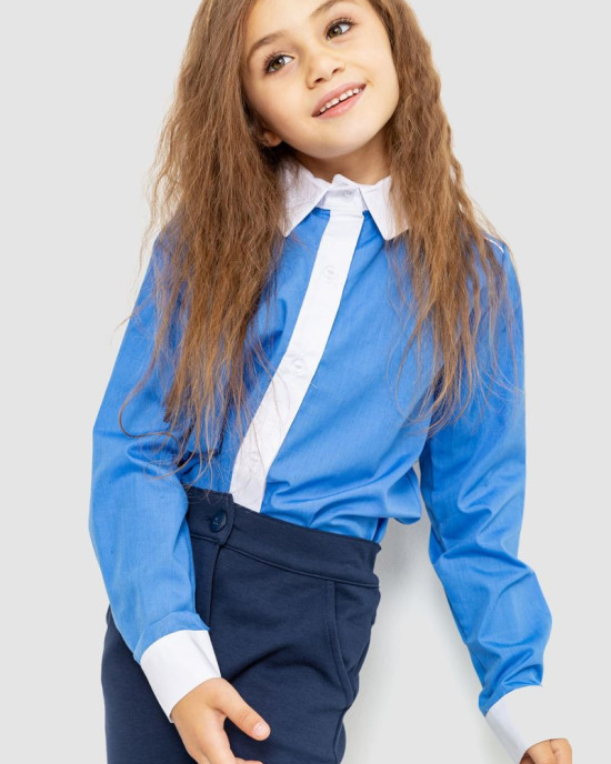 Блуза для девочек нарядная 172R099_Темно-голубой