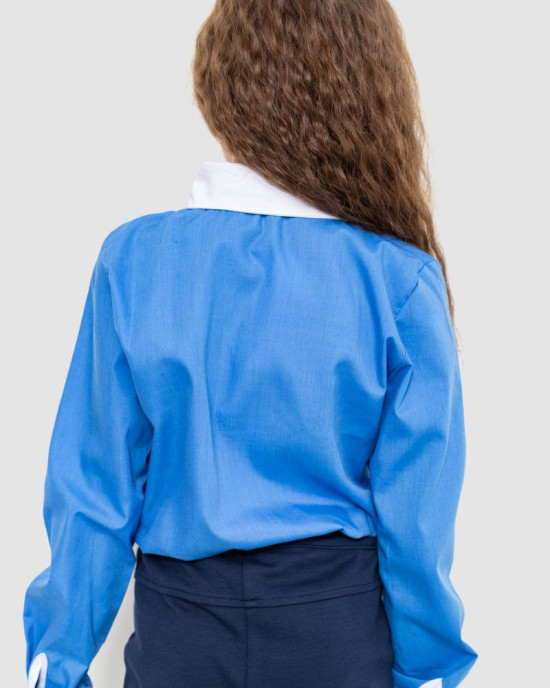 Блуза для девочек нарядная 172R099_Темно-голубой