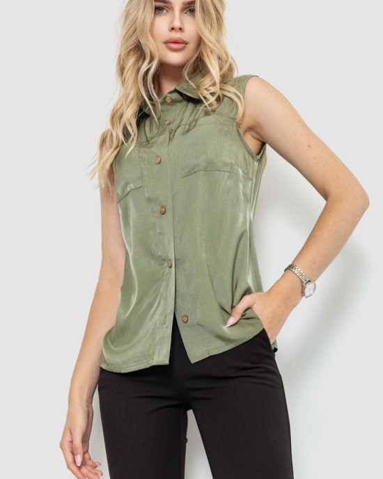 Блуза без рукавов однотонная 102R068-4