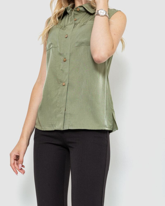 Блуза без рукавов однотонная 102R068-4